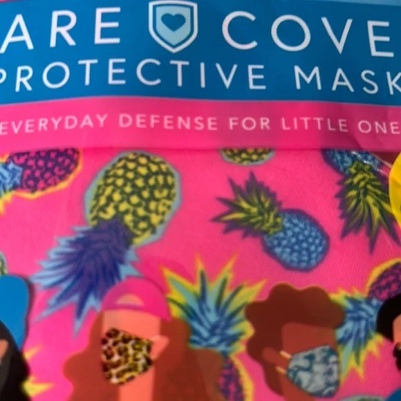 Kid MASK pineapple tropical print Hawaii Hawaiian fruit