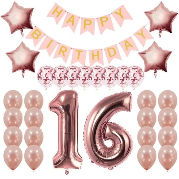 Rose Gold Happy Birthday 16 decor