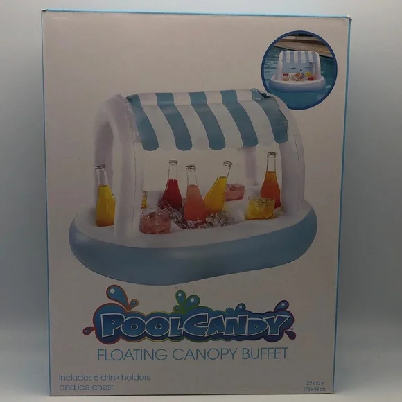 Floating‎ Pool Buffet Bar Inflatable Canopy Drink Snack Holder Party Float