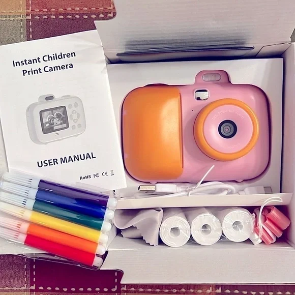 Brand New Kids Instant Print Digital Camera Thermal Photo Prints 32GB SD Card