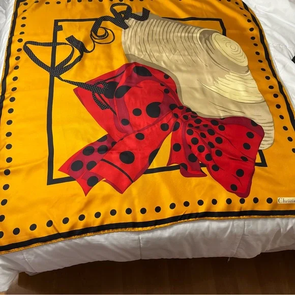 Christian Dior Oversized Silk Scarf 33 1/2 X 34