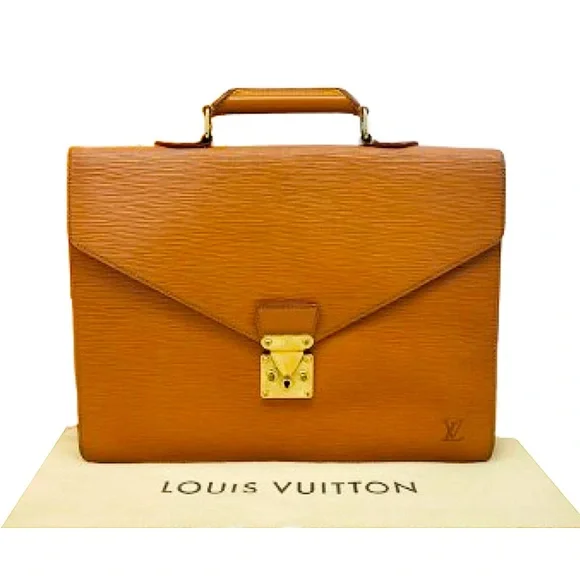 LOUIS VUITTON Ambassador Business Briefcase Cipango Gold Epi Leather Laptop Bag