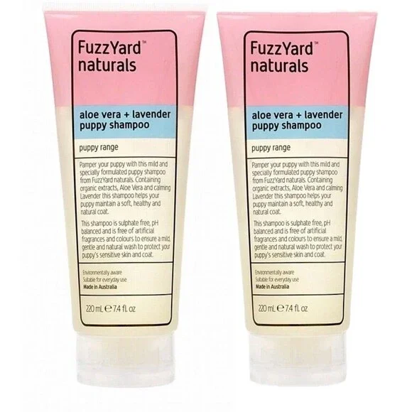 2 PACK FuzzYard Puppy Shampoo Aloe Vera + Lavender 7.4 fl oz Each