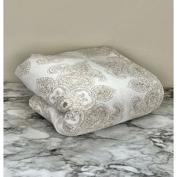 POTTERY BARN Sonya Medallion Corton Linen Duvet Cover Boho Full/Queen