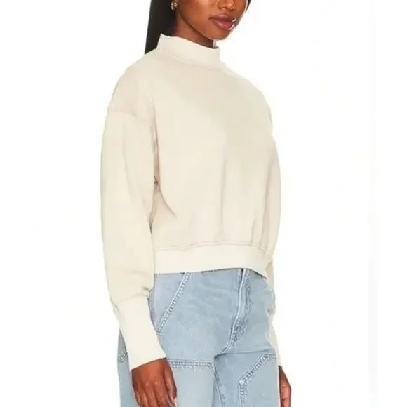 Free People Nikki Cropped Sweatshirt in Champagne Dream Sz. XL