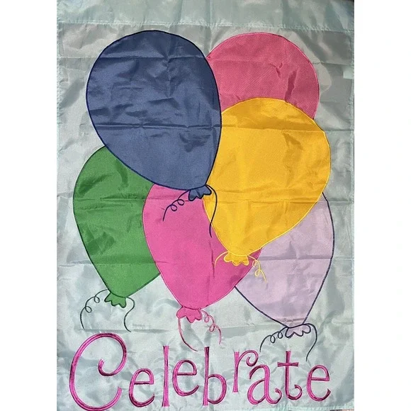Jetmax Celebrate Birthday Balloons Large Outdoor Nylon‎ Flag 40