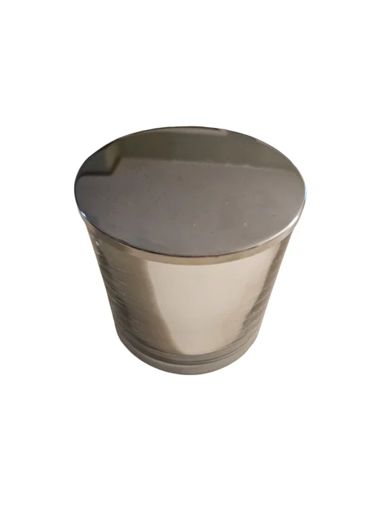 Pottery Barn Silver Reflective Candle Jar With Lid