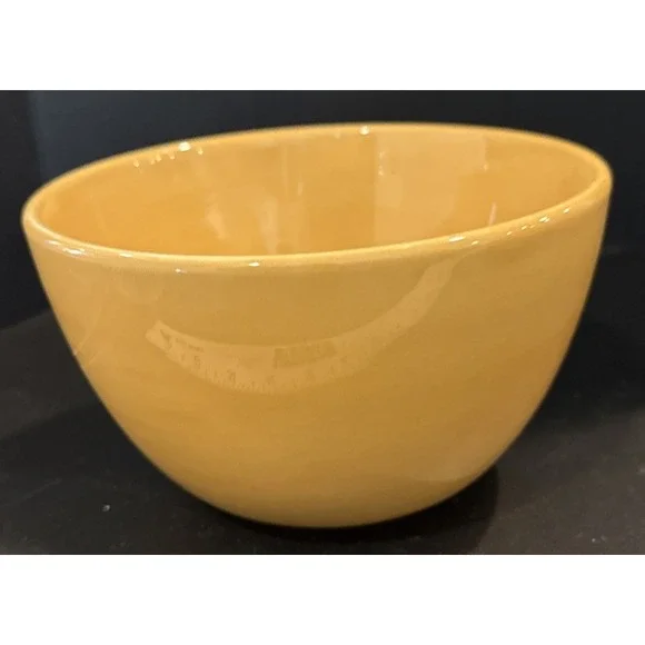 Pottery Barn Sausalito Large Ceramic Yellow Gold Amber Cereal‎ Soup Bowl 6 Inch