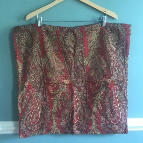 Pottery Barn Red Paisley Accent Pillow Cover