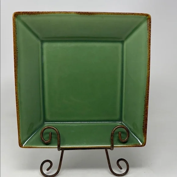 POTTERY BARN 9.25 Green Asian Square Vegetable Bowl