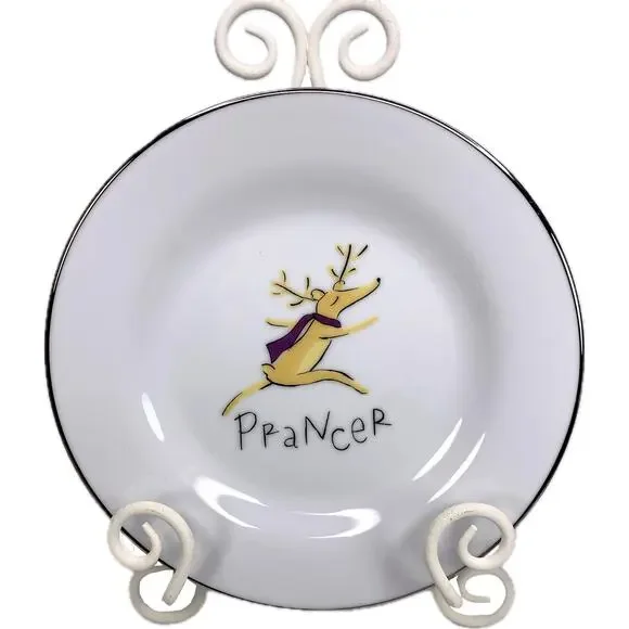 Pottery‎ Barn PRANCER REINDEER Dessert Salad Plate 8.5