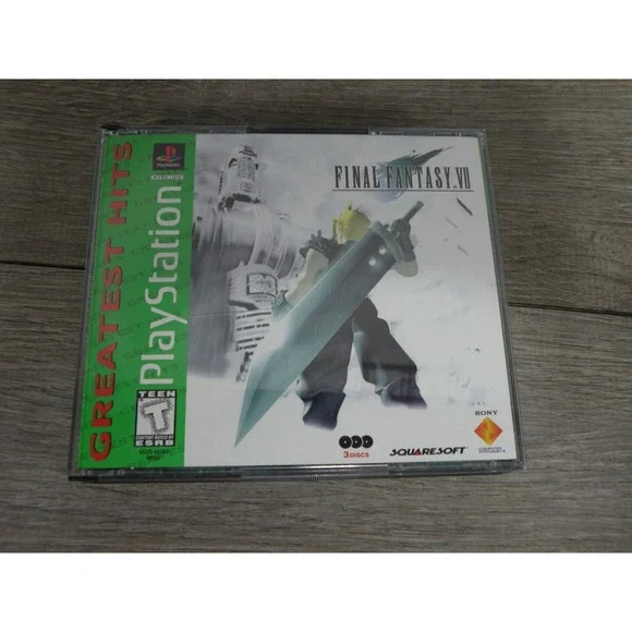 Final Fantasy VII 7 (PlayStation 1, PS1) Greatest Hits NTSC U/C 3-Disc Complete