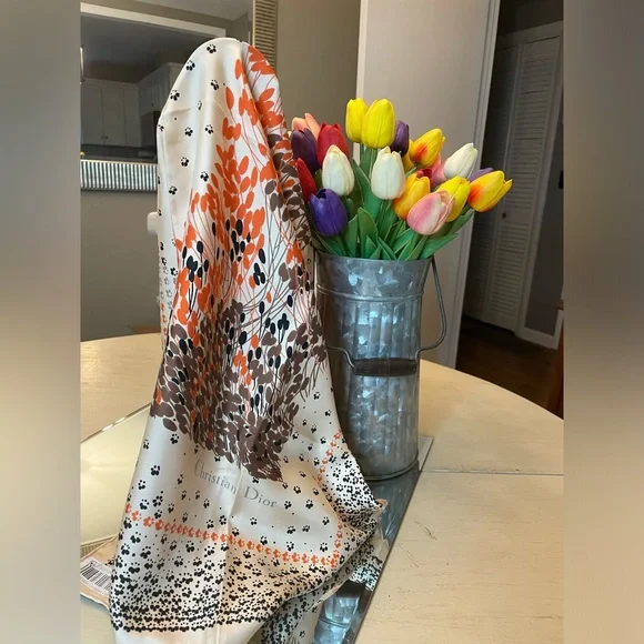 Christian Dior 100% silk scarf - 30” square