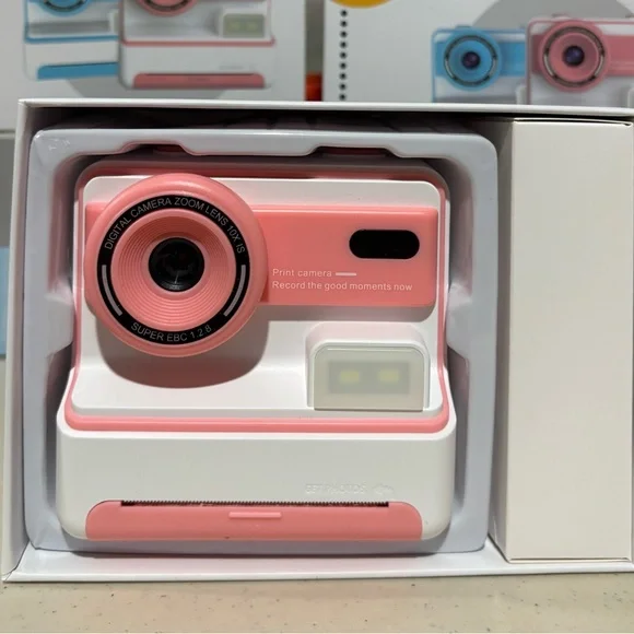 Pink and White Instant Camera