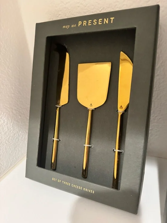 Anthropologie Samson stainless steel Gold Cheese knives