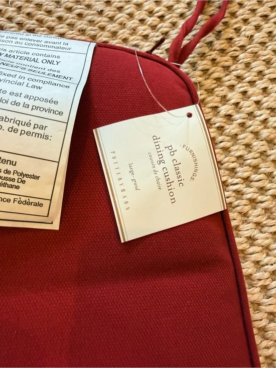 NWT Pottery Barn PB classic red dining cushions