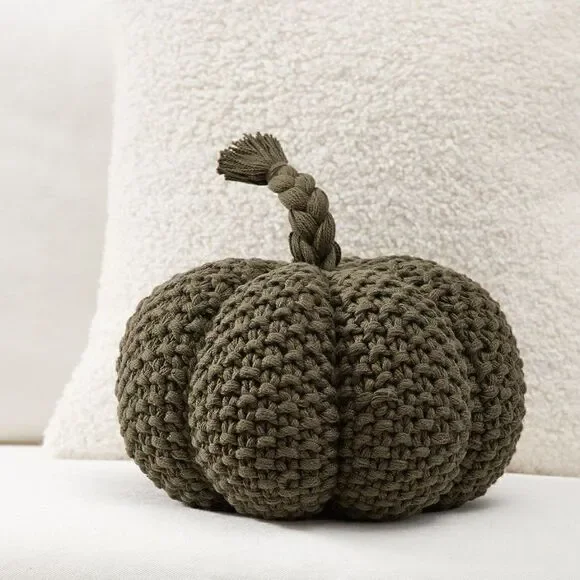 Pottery Barn Seedstitch Pumpkin Pillow Loden