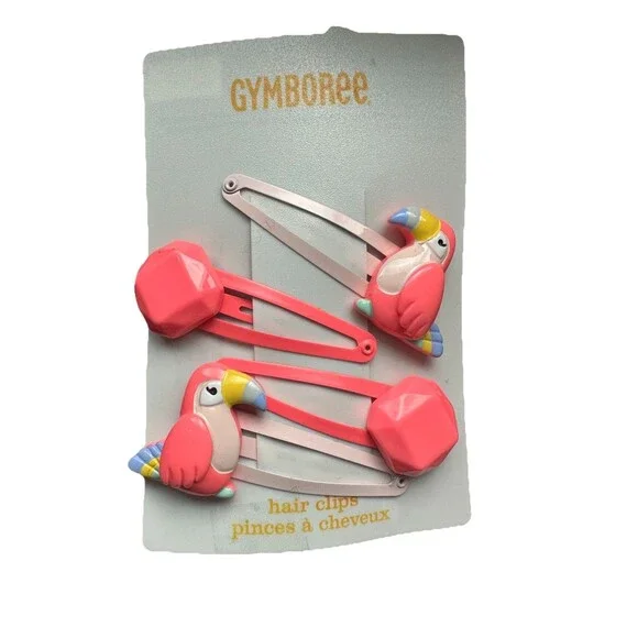 Gymboree Snap Clip Hair Accessories NEW Island Cruise Parrot Gems