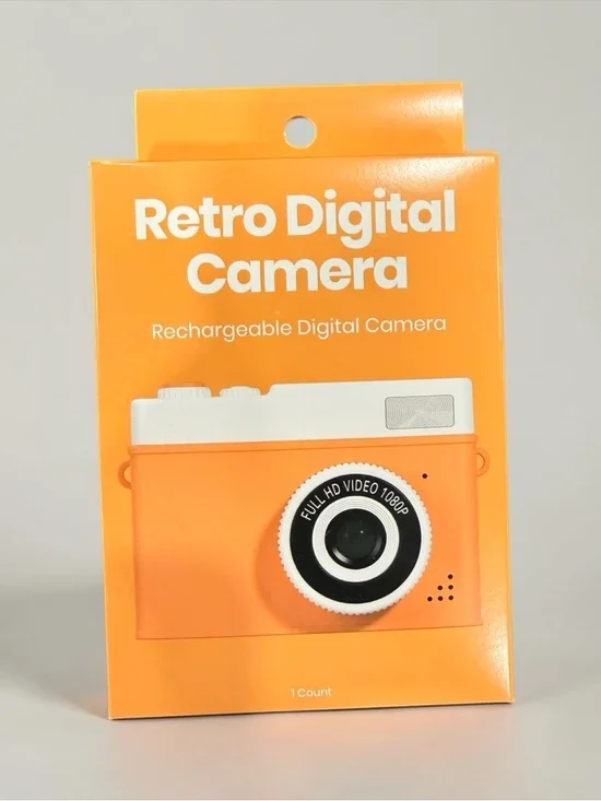 Retro Digital Camera Orange and White Retro NWT
