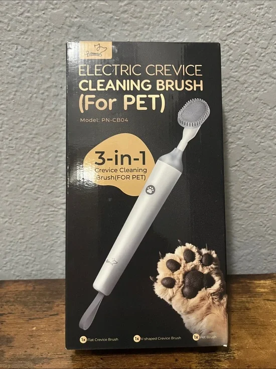 Electric Crevice Cleaning Brush for Pets - White- NWT!! Never used