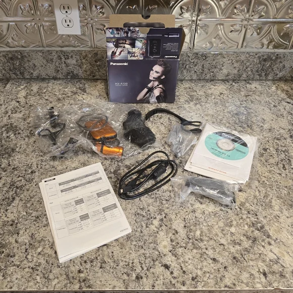 Panasonic Wearable Camera HX-A100 -Orange/Black W/Box, Disk, Accessories
