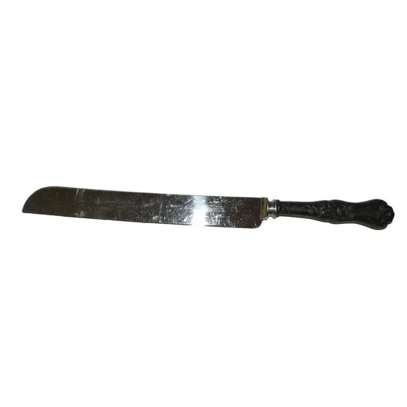 Sheffield England Knife Ornate Handled Distressed Stainless Steel bread 12