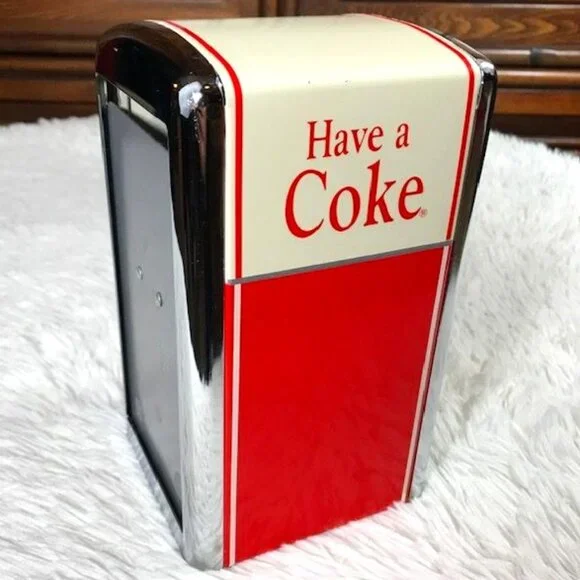Vintage Coca-Cola 'Have a Coke' Metal Arch Top Napkin Dispenser