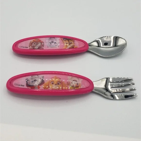 Playtex Mealtime Pink Paw‎ Patrol Utensils Including 1 Spoon and 1 Fork