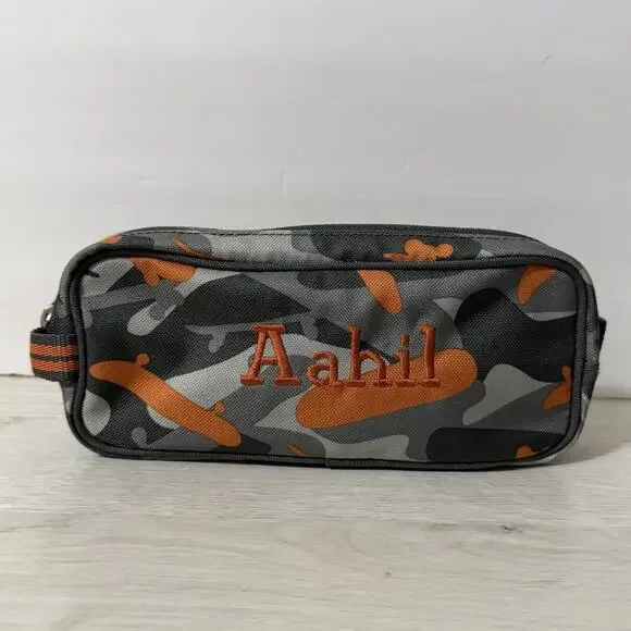 Pottery Barn Kids Mackenzie Pencil Case Skateborad Camo-Aahil Monogramed