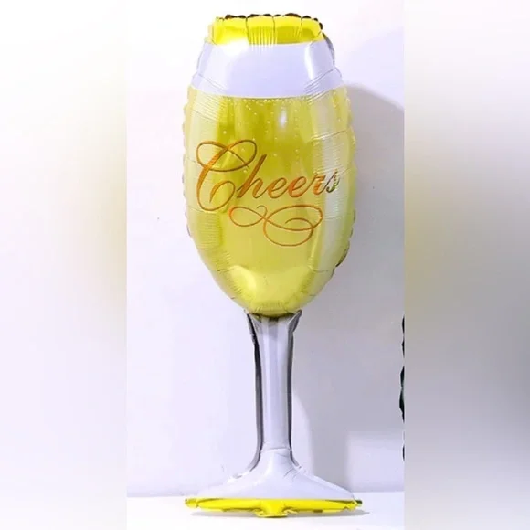 EXTRA LARGE Mylar Cheers Champagne Glass Balloon - Dark