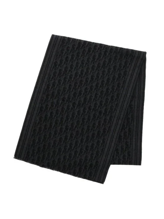 Dior Homme Oblique Dark Pattern Cashmere Scarf