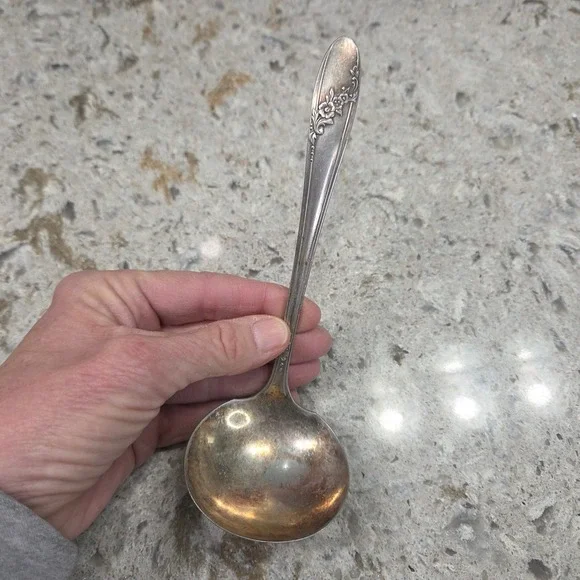 Oneida Community Tudor Plate Elaine Silverplate Gravy‎ Ladle Vintage 6 Inch