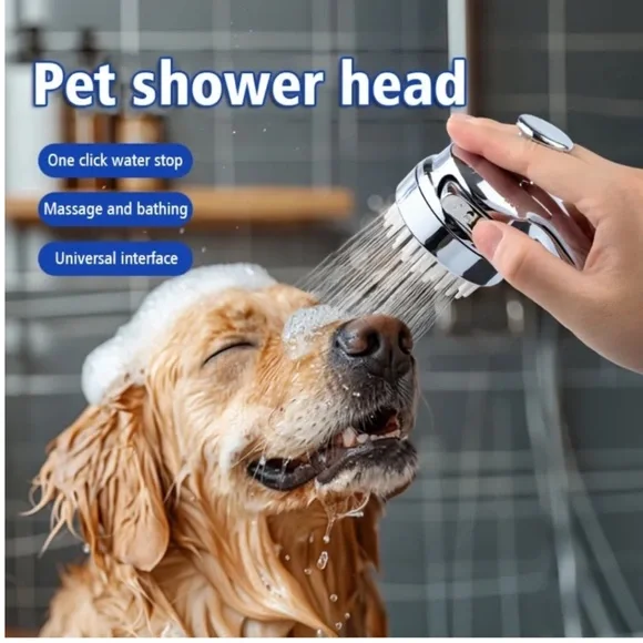 1 AVAIL! Shower Head Attachment for Pet Bathing+Massage, 1Click Start/Stop (NWT)