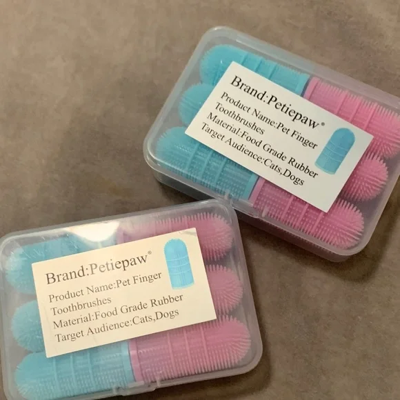 Finger Toothbrush Set - Blue and Pink 2 packs