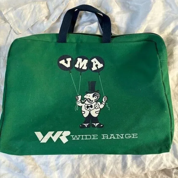 Vintage 70s FABRIKO Balloon Man Canvas BOOK BAG Briefcase vma Wide Range