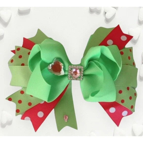 Hair Bow with Grosgrain Colored Ribbons for Girls and Baby and Toddler. NEW