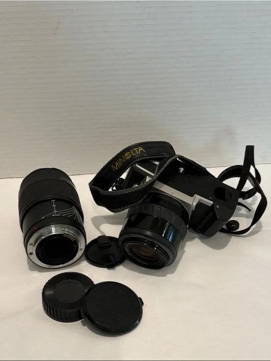 Minolta Vintage 35mm SLR Camera with Interchangeable Lenses - Black