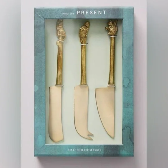 NIB Lovis Woodland Cheese Knives, Set of 3 (Anthropologie)