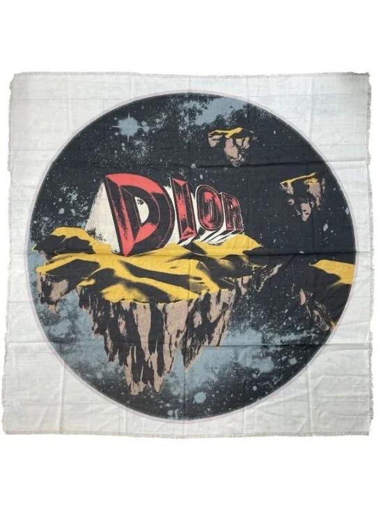 Dior Asterodior Scarf Shawl Large Silk Wool