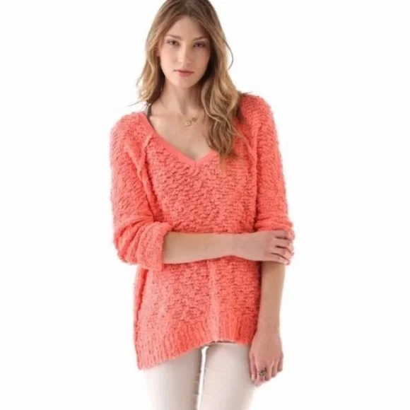 Free People Songbird chunky pullover popcorn boucle’ sweater‎ S