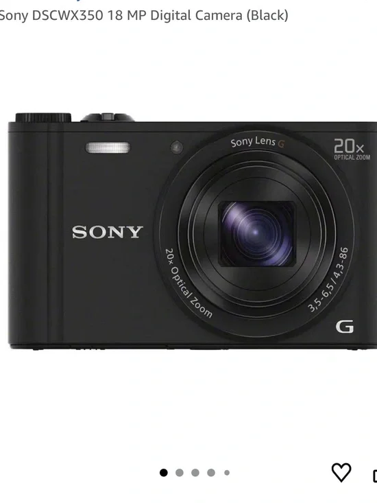 Sony DSC WX350 Cyber shot Black Compact Digital Camera with 20x Optical G Lens