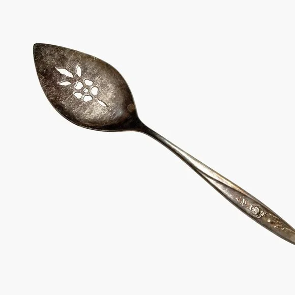 Oneida Community My Rose Pie Cake Server Silver Plated Floral