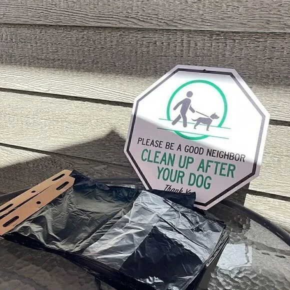 Dog waste bag , sign. Please be a good neighbor, clean up after your dog 200 bag