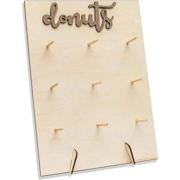Llewyn Donut Wall Display Stand L Size Wood for Parties Events