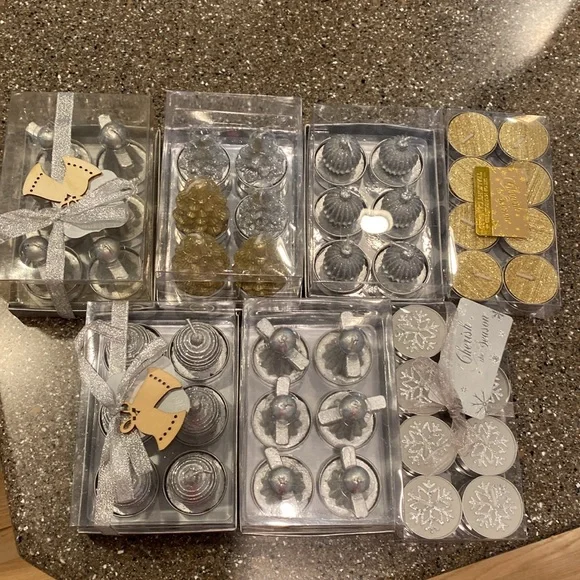42 Silver & Gold Christmas Tea Light Candles