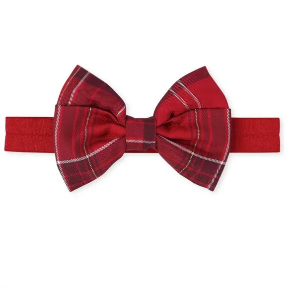 Toddler Girls Plaid Bow Velour Headwrap‎