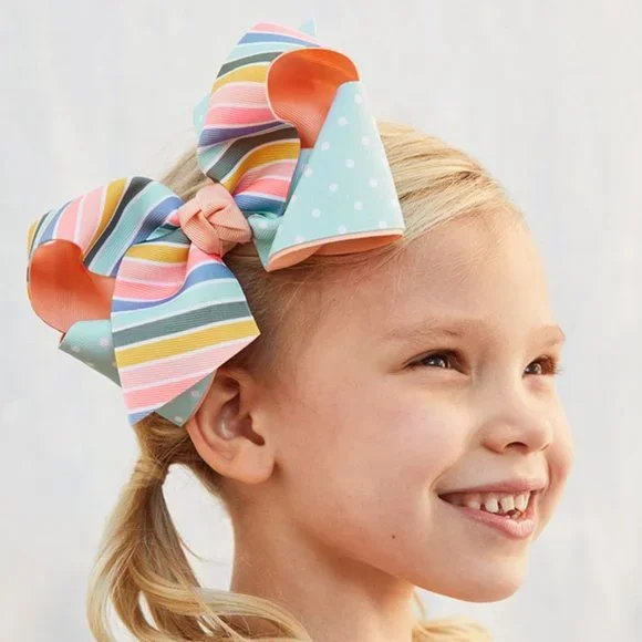 Matilda Jane Miko Girls' Striped Polka Dot Hairbow New With Tags One Size