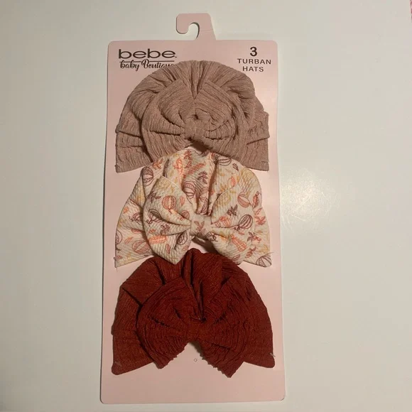 bebe Baby Boutique Baby Turbans 3pc New