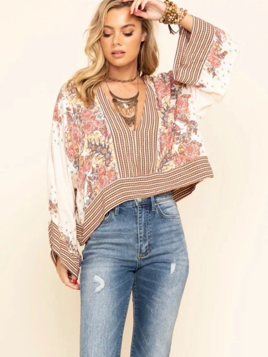 Free People Mix N Match Blouse Women’s Size XS Boho Floral