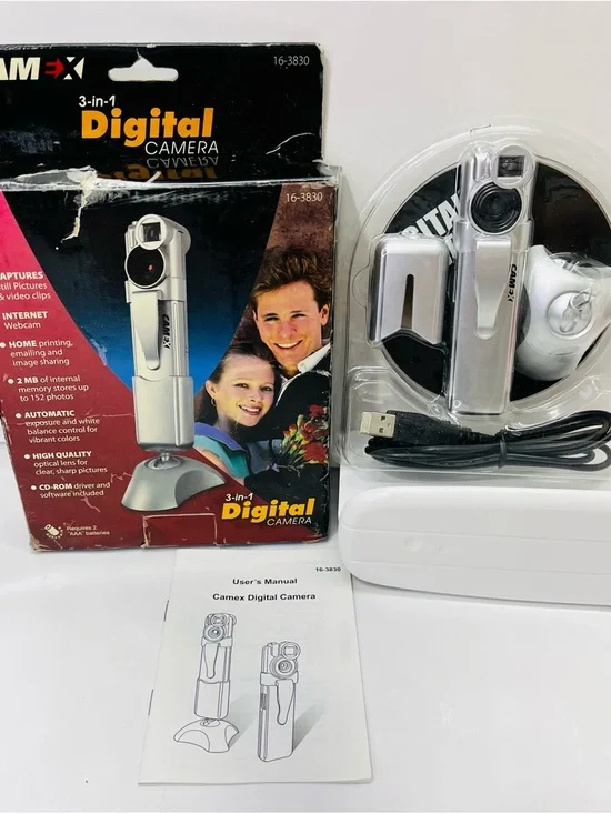 Silver Digital Camcorder with Accessories